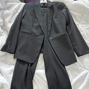 Ann Taylor Black Blazer Pants Suit Size 10 Petite 10P